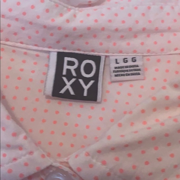Pink Polka Dot Roxy Button Down - Picture 3 of 4
